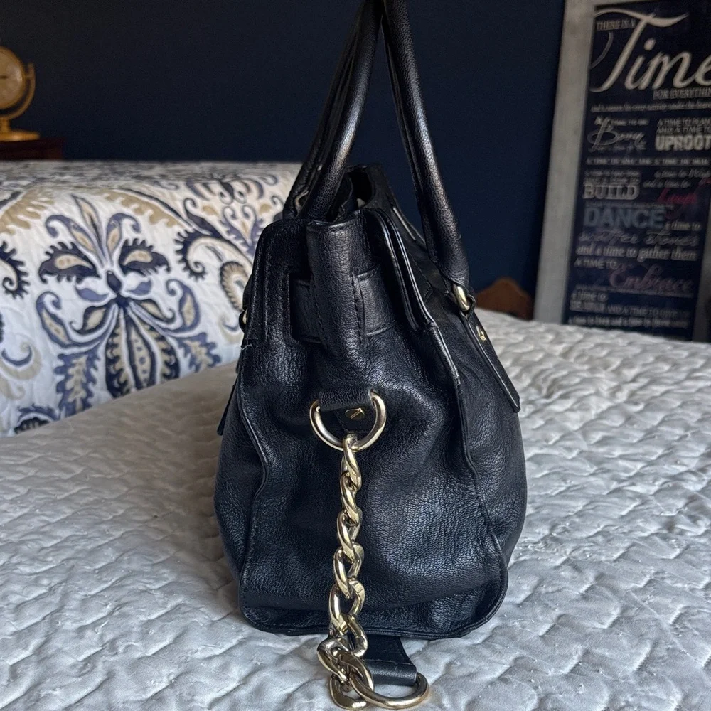 Michael Kors Black Satchel with Gold Accents